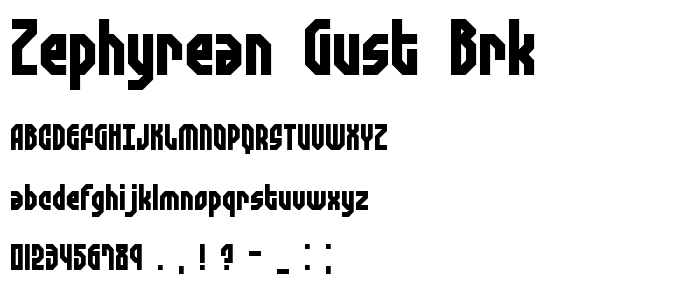Zephyrean Gust BRK font